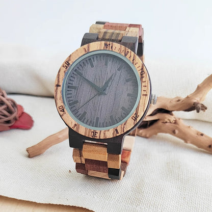 Rainch Vintage Wooden Quartz Watch for Men and Women