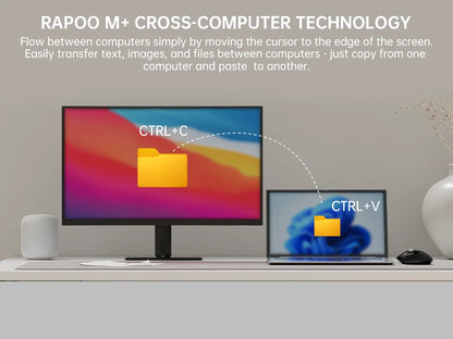 Rapoo MT760 Wireless Mouse - Multi-Device, 4000 DPI, Rechargeable, Bluetooth & 2.4GHz