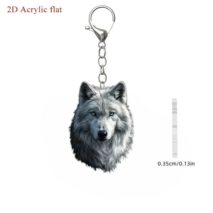 Wolf Head Acrylic Keychain - 30cm 2D Flat Ornament