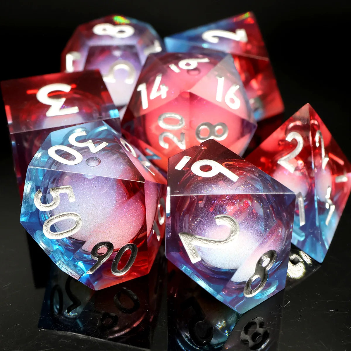 7-Piece Sharp Edge Resin DnD Dice Set – RPG Polyhedral