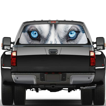 Wolf Face Tailgate Wrap - PVC Weatherproof Matte Car Sticker