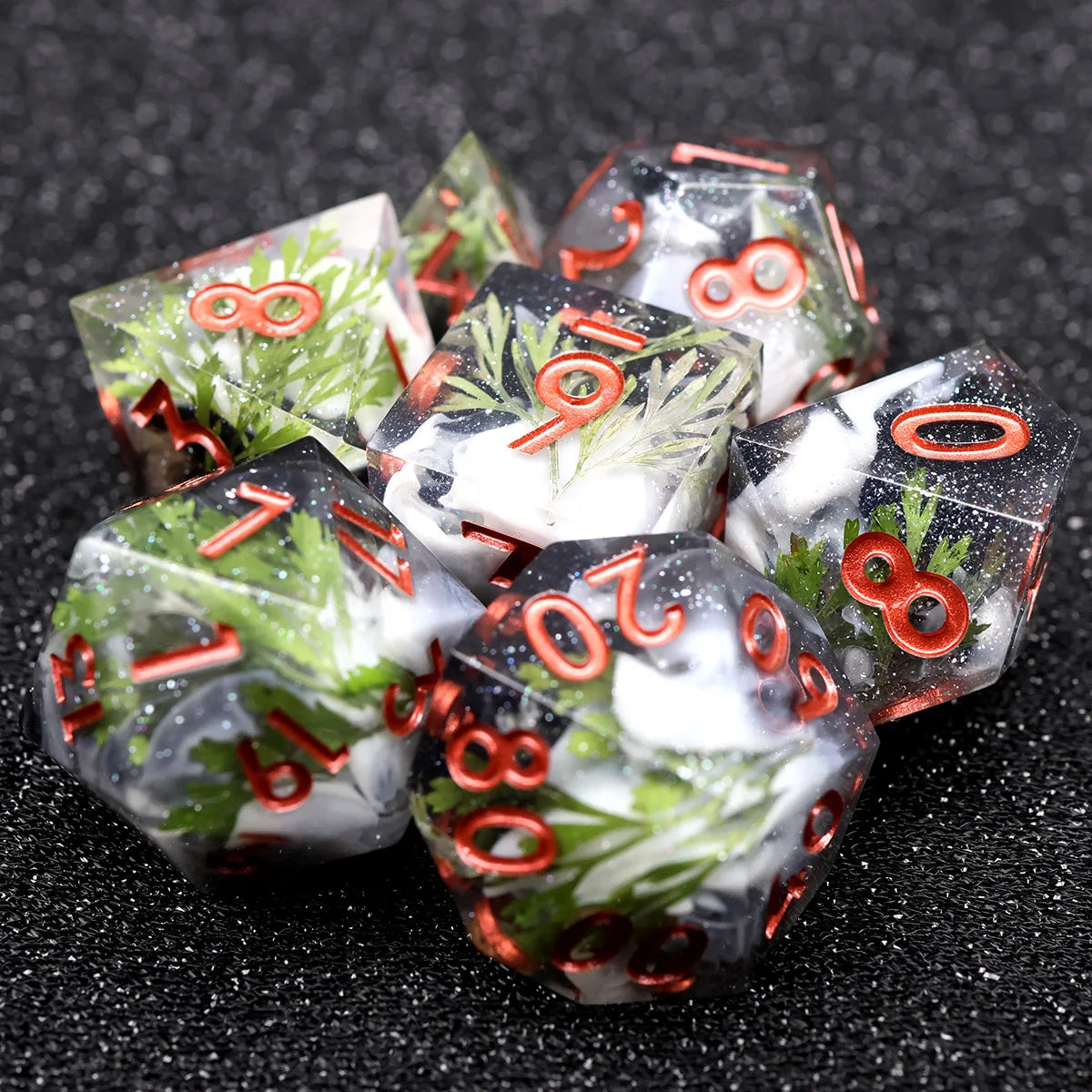 7-Piece Sharp Edge Resin DnD Dice Set – RPG Polyhedral