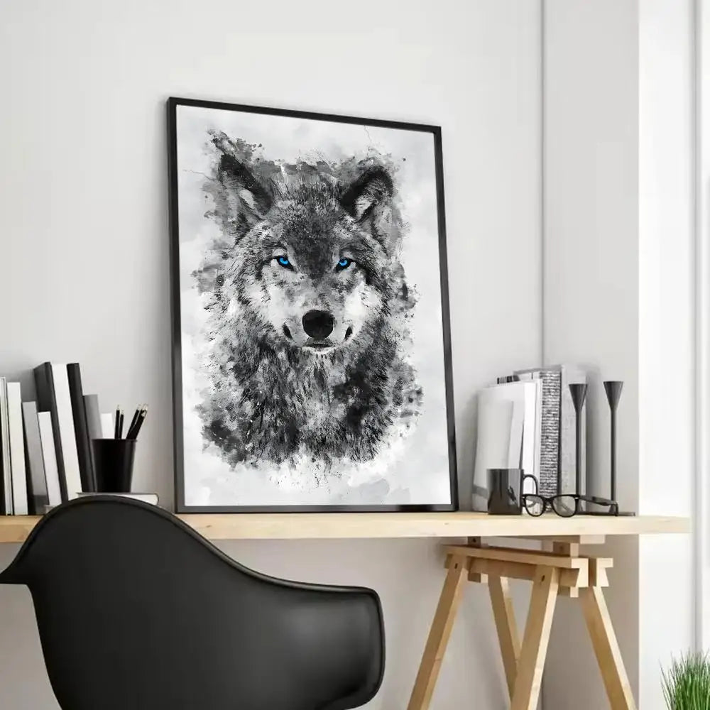 Black Wolf Canvas Poster - HD Print Wall Art Scroll Painting
