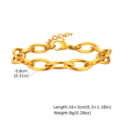 Gold Stainless Steel Chunky Link Chain Bracelet