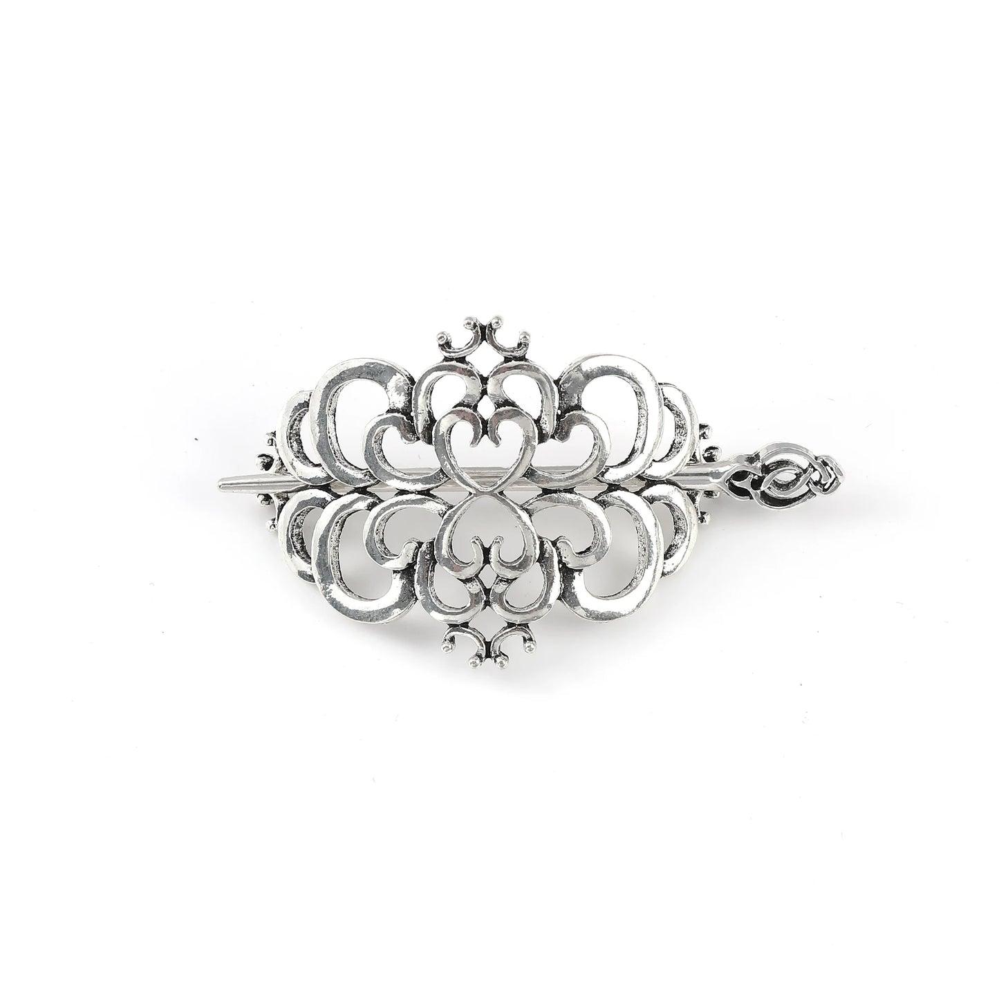 Celtic Knot Heart Hair Stick – Viking Irish Style, Metal Alloy, Silver