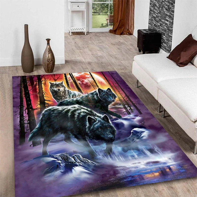 Wolf Pattern Carpet - Polyester Non-Slip Door Mat Rug