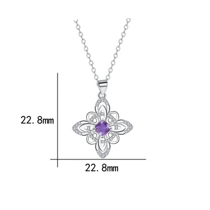 Celtic Knot Pendant Necklace – Stainless Steel, Zircon, Silver