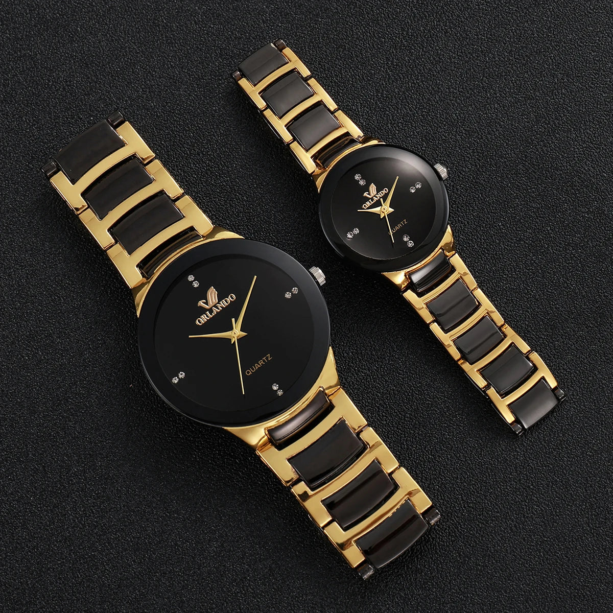 Stainless Steel Couple’s Quartz Watches, Men’s and Women’s Options