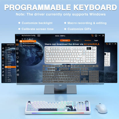 AULA S98pro Wireless Mechanical Keyboard - Gasket Mount, Hot-Swap, TFT Screen