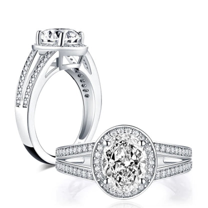 Moissanite Engagement Ring - 925 Sterling Silver