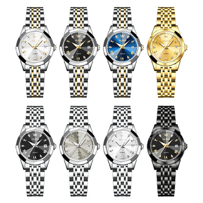 OLEVS 9931L Elegant Fashion Watch - Luxury, Waterproof, Stainless Steel, Luminous Date