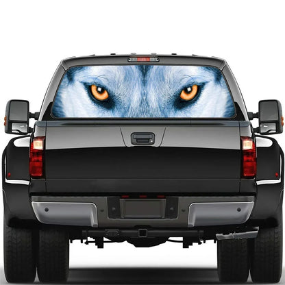 Wolf Face Tailgate Wrap - PVC Weatherproof Matte Car Sticker