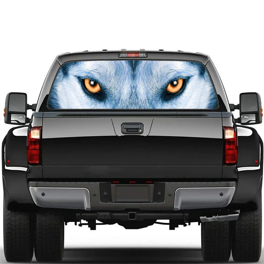Wolf Face Tailgate Wrap - PVC Weatherproof Matte Car Sticker
