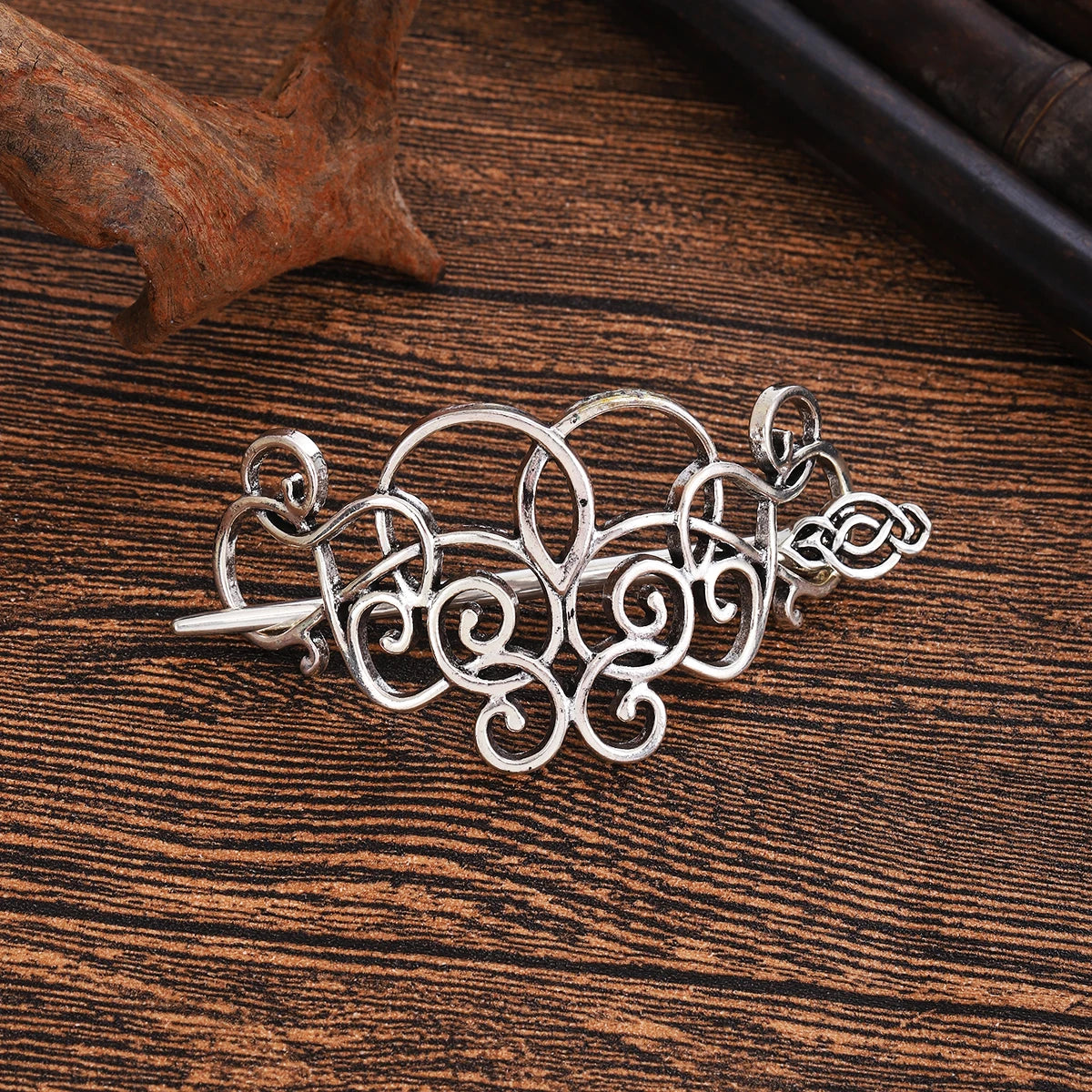 Celtic Knot Hair Stick – Retro Irish Style, Metal Alloy, Silver, 3 Styles