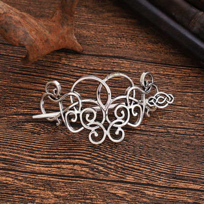 Celtic Knot Hair Stick – Retro Irish Style, Metal Alloy, Silver, 3 Styles