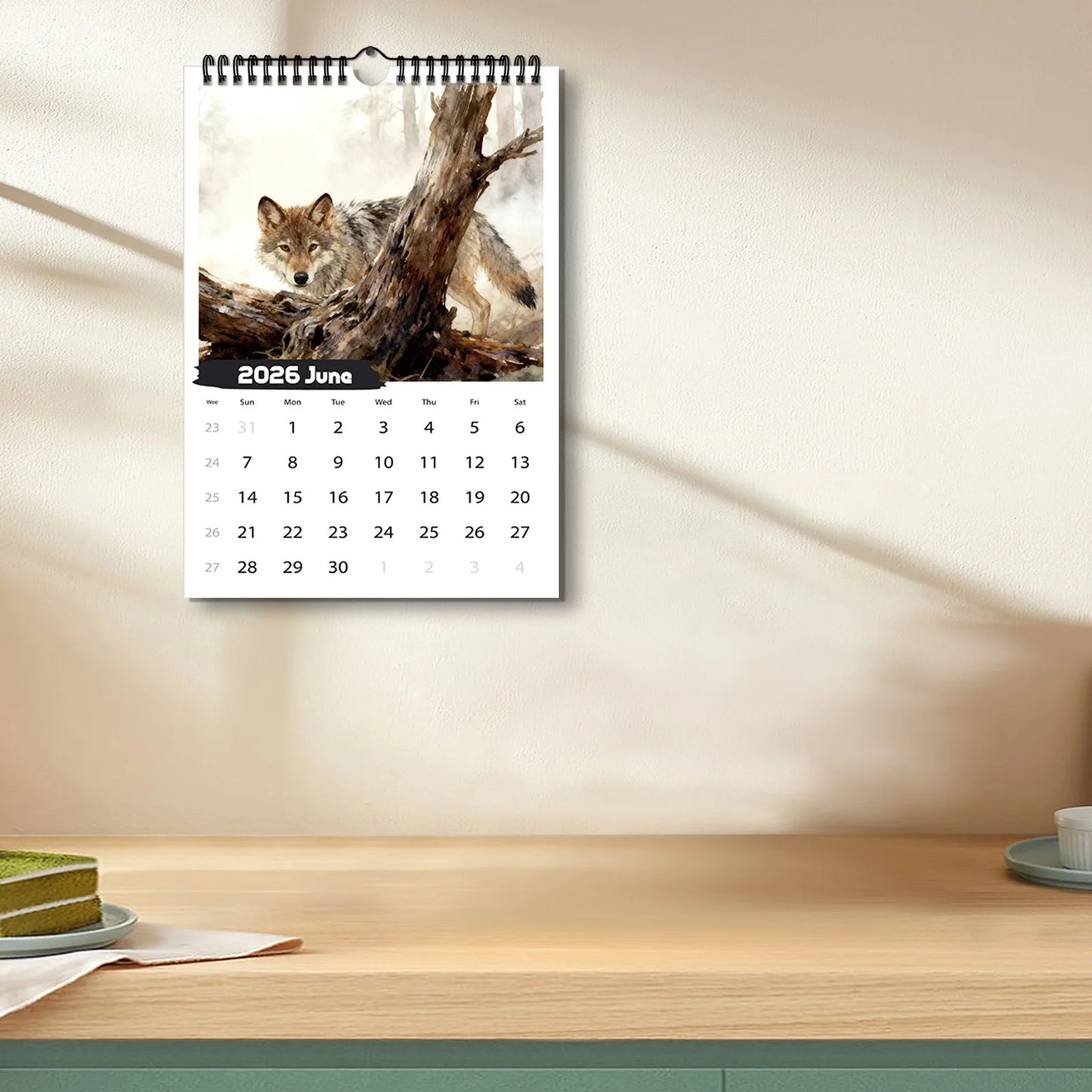 2026 Wolf Calendar - Home Decoration Date Viewing Gift