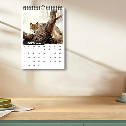 2026 Wolf Calendar - Home Decoration Date Viewing Gift