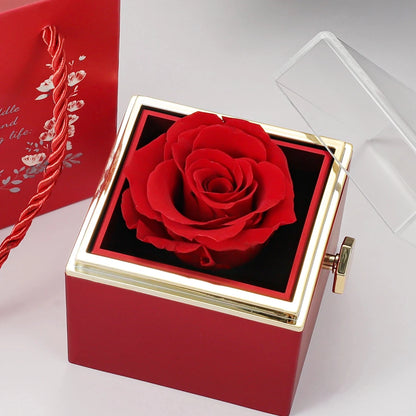 Eternal Rose Box with Custom Heart Name Necklace