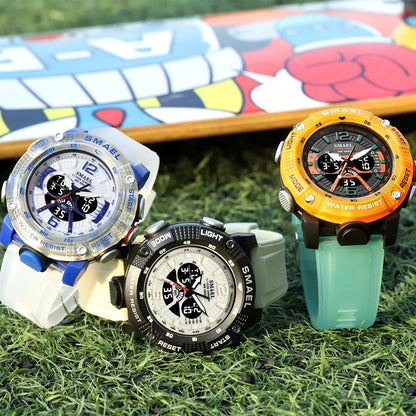 SMAEL 8058 Men’s Analog-Digital Sports Watch with Dual Time and Alarm