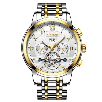 LIGE LG9841 Men’s Automatic Mechanical Watch with Stainless Steel Band