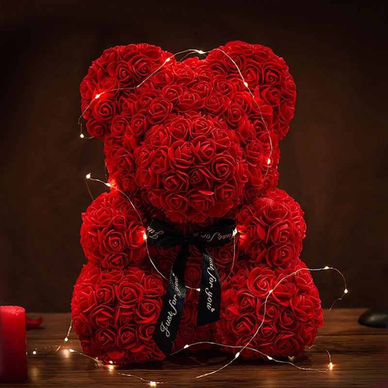 Rose Bear - Eternal Flower Teddy Bear with Gift Box