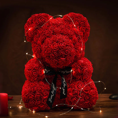 Rose Bear - Eternal Flower Teddy Bear with Gift Box