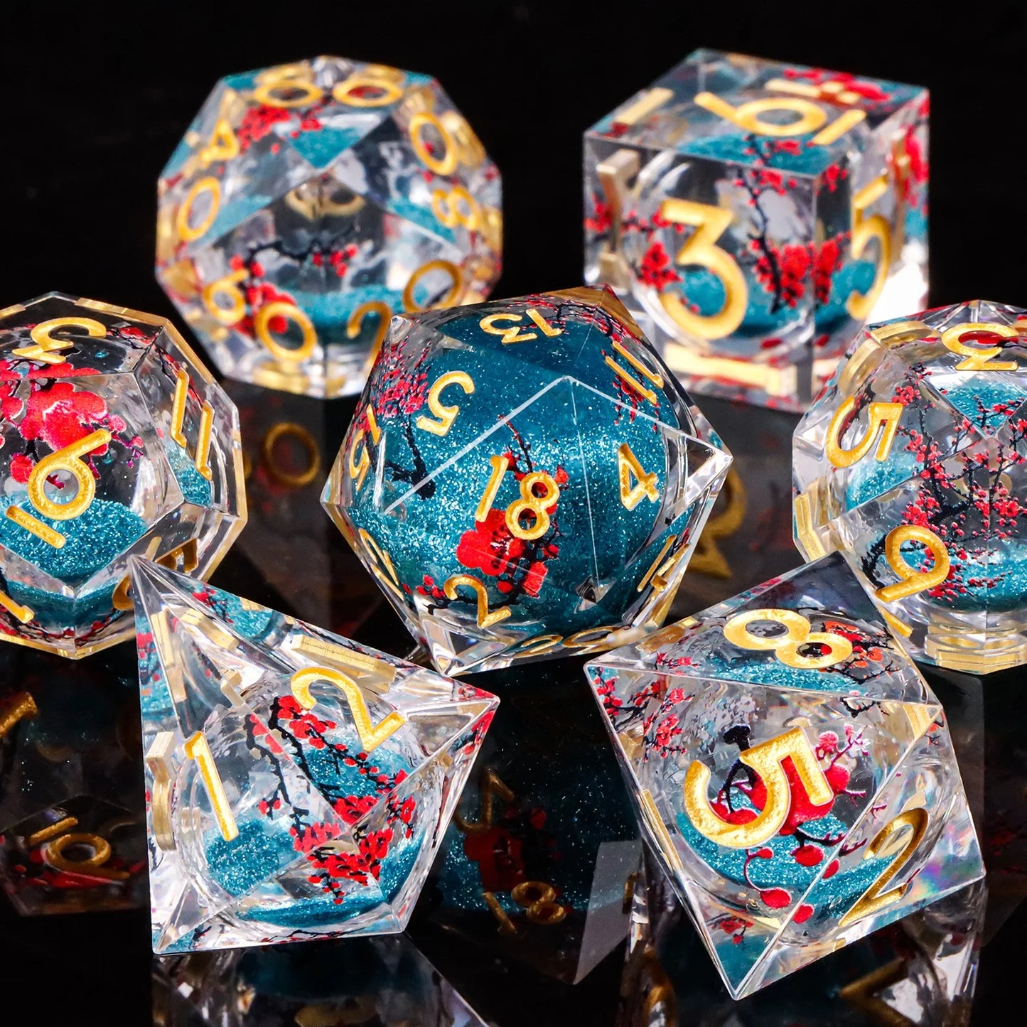 Liquid Core Butterfly DnD Dice Set – 7 Pcs