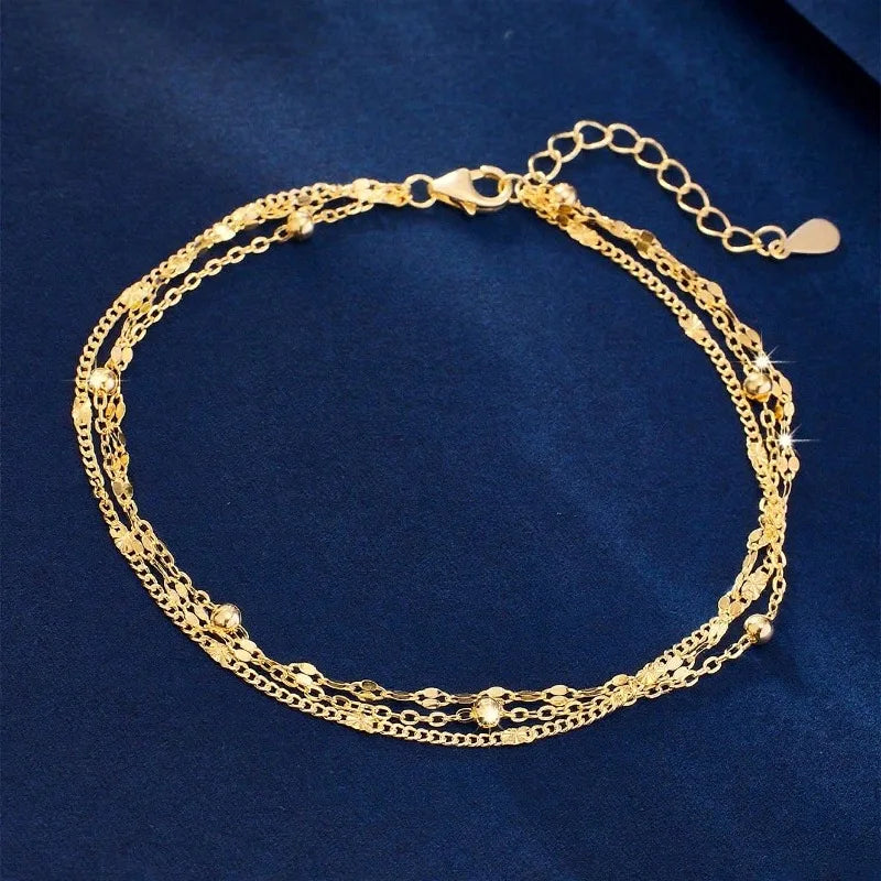 925 Sterling Silver Geometric Bead Bracelet