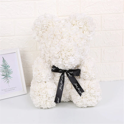 Rose Bear - Eternal Flower Teddy Bear with Gift Box