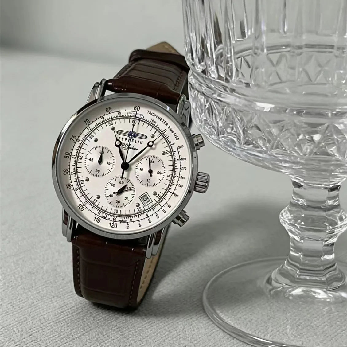 Men’s Three-Eye Quartz Watch with Stainless Steel Band