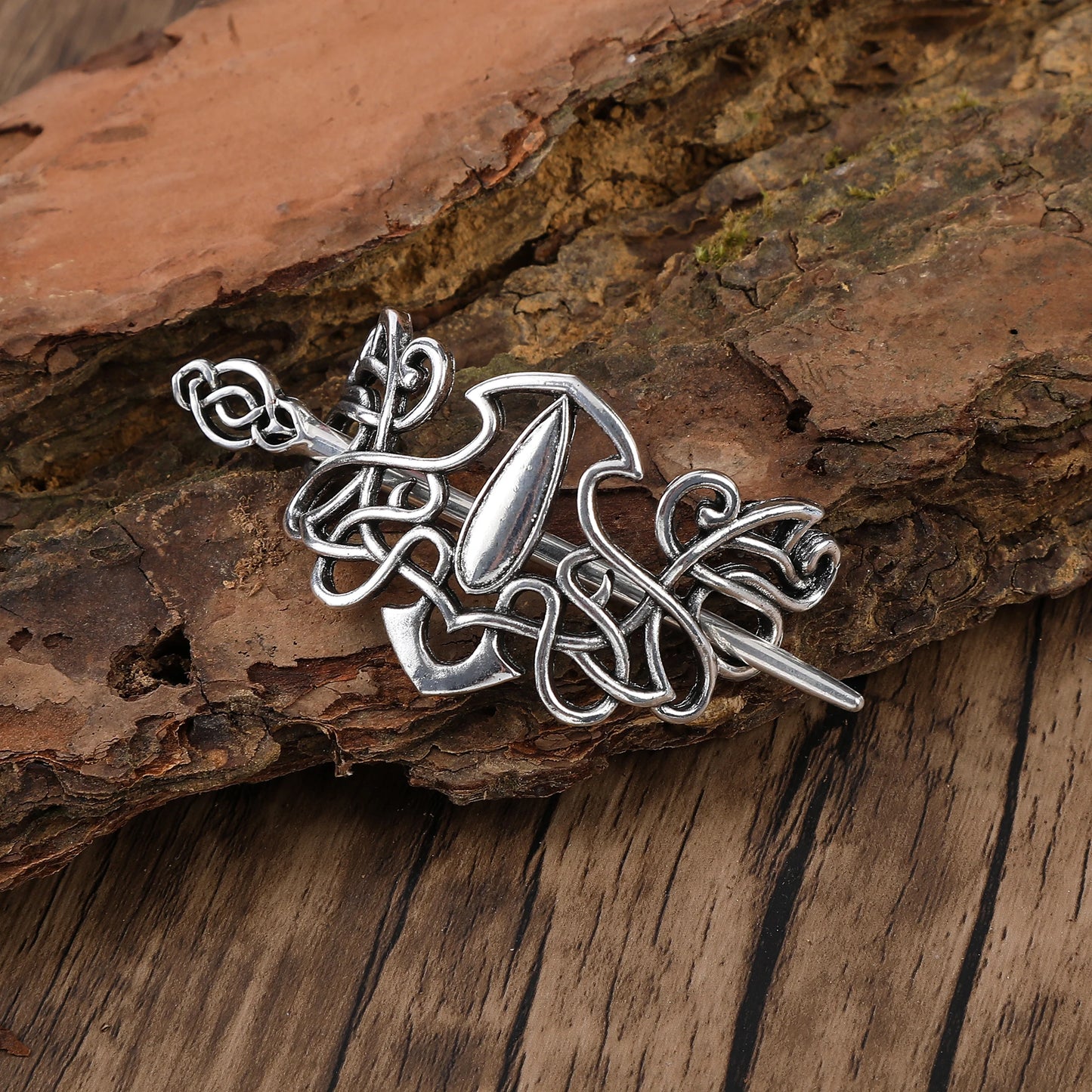Celtic Knot Sweater Pin – Viking Style, Zinc Alloy, Silver, 3 Styles