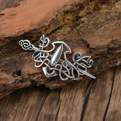 Celtic Knot Sweater Pin – Viking Style, Zinc Alloy, Silver, 3 Styles
