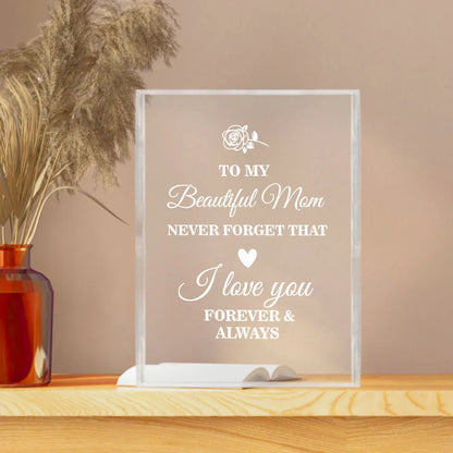 Mom Keepsake Gift Plaque – Retro Plastic Sign, 4 Designs, Ages 14+