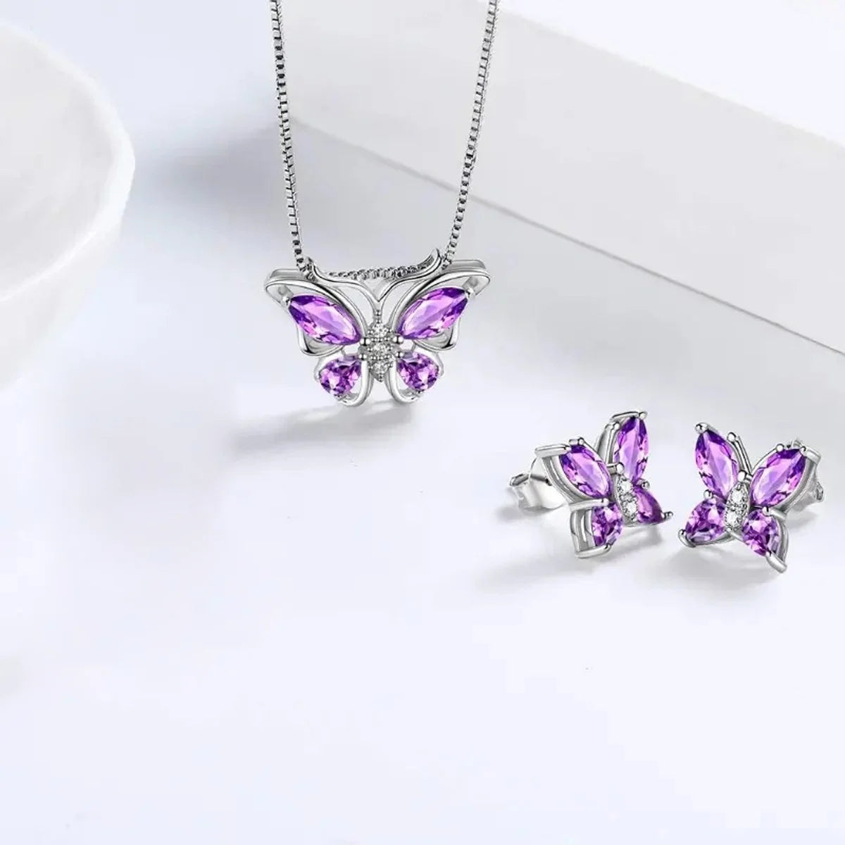 Eternal Rose Gift Set - Necklace and Earrings for Women