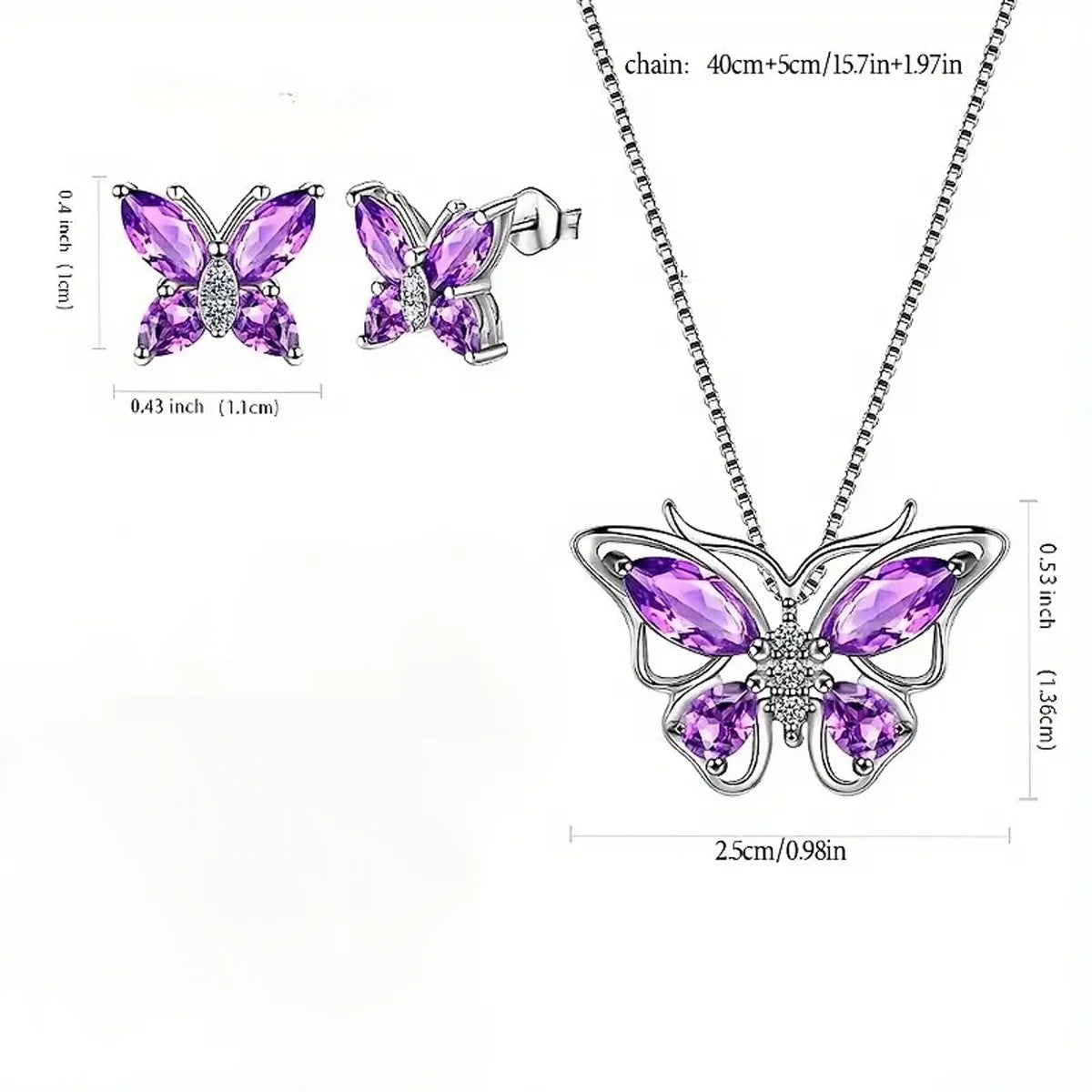 Eternal Rose Gift Set - Necklace and Earrings for Women