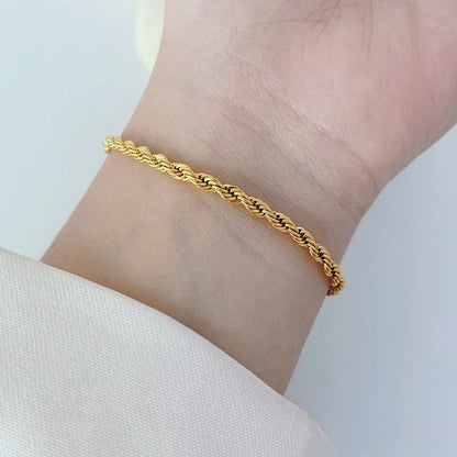 18K Gold Plated Sterling Silver Chain Bracelet