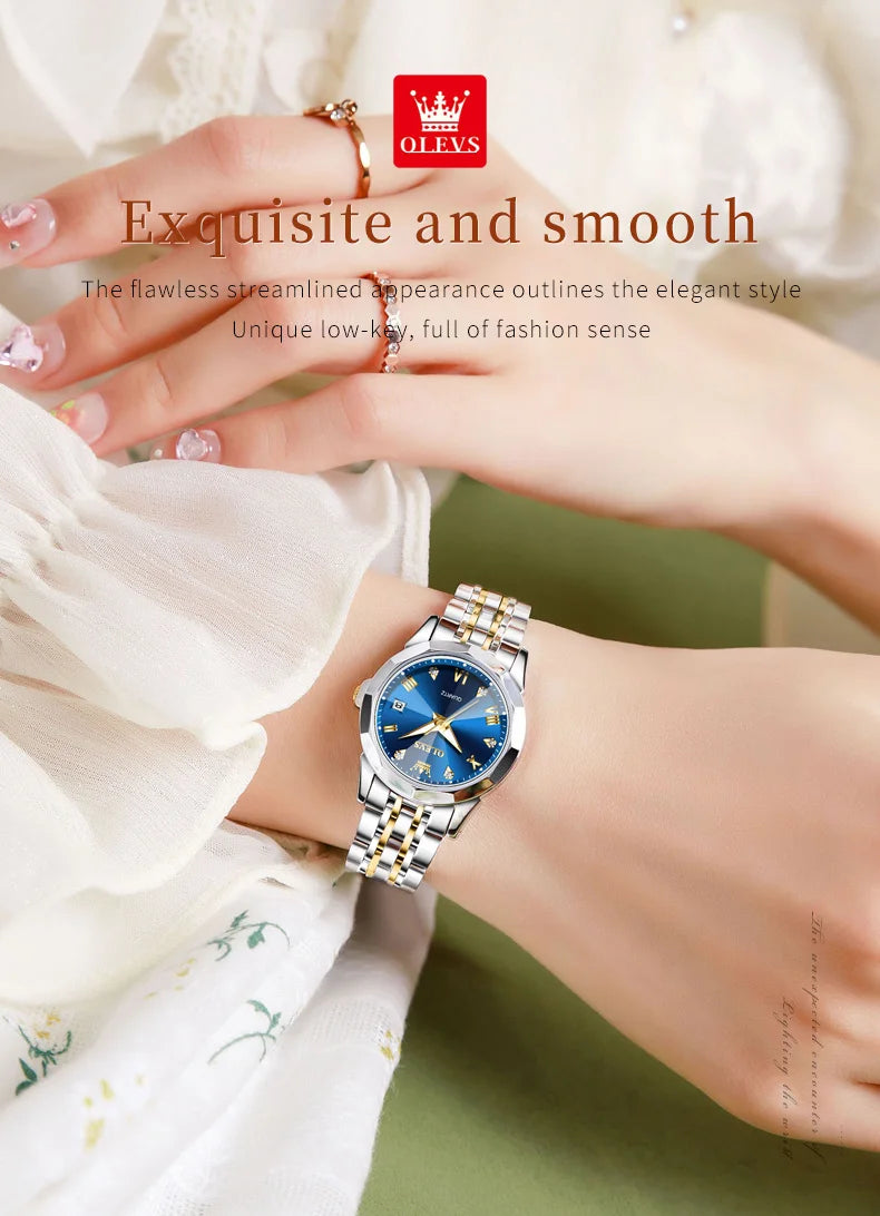 OLEVS 9931L Elegant Fashion Watch - Luxury, Waterproof, Stainless Steel, Luminous Date