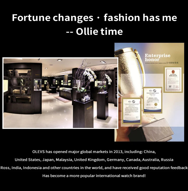 OLEVS Top Brand Men's Watches Fashion Original Quartz Watch for Man Waterproof Stainless Steel Luminous Wristwatch Moon Phase