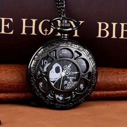Devil Skull Pocket Watch - Gothic Chain Necklace Gift