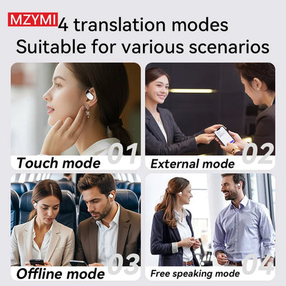 AI Translation Wireless Earbuds - 144 Languages, ENC Noise Cancelling, 24H Battery