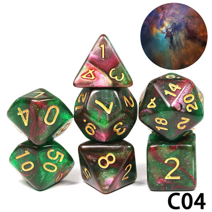 7-Piece Acrylic Polyhedral Dice Set for D&D and RPG Games