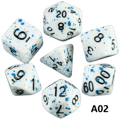 7-Piece Acrylic Polyhedral Dice Set for D&D and RPG Games