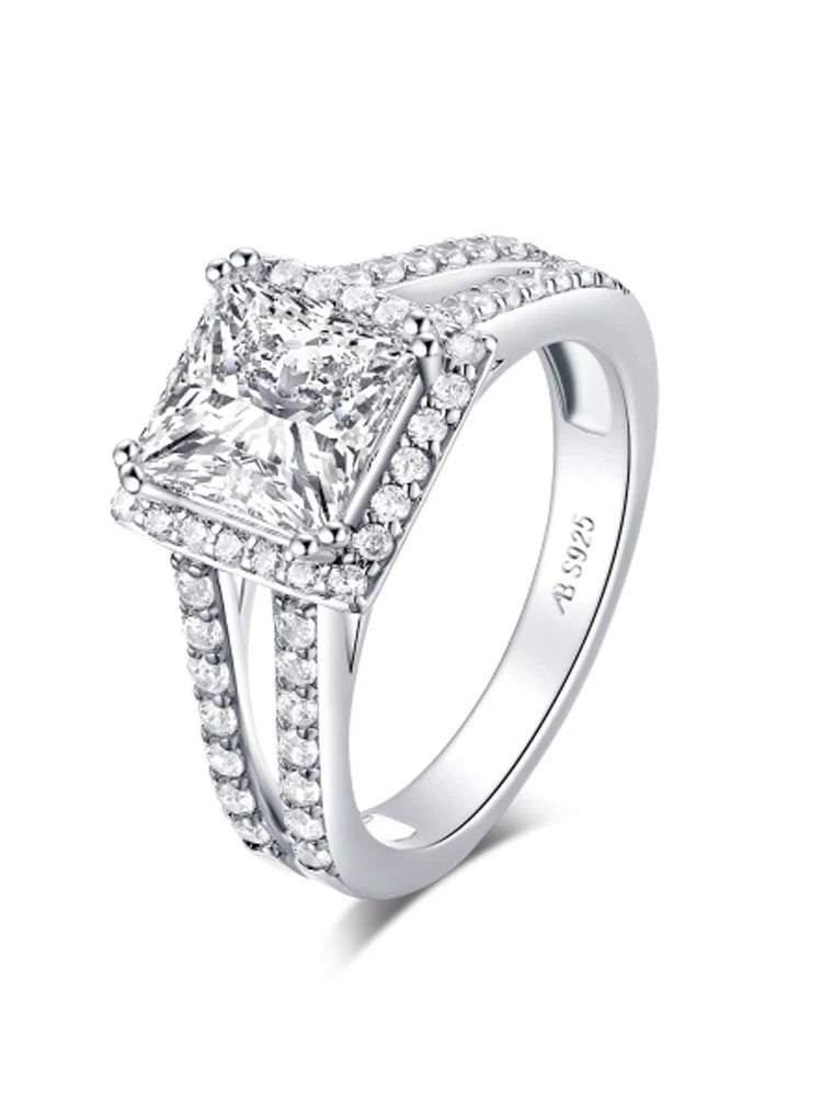 Moissanite Engagement Ring - 925 Sterling Silver