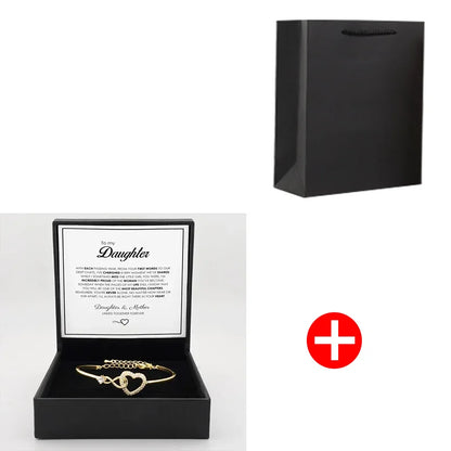 To My Daughter Heart Bracelet - Infinity Symbol Gift Box Set