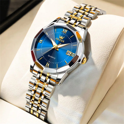 OLEVS 9931L Women's Watch - Elegant Fashion, Luxury, Waterproof, Stainless Steel, Luminous Date