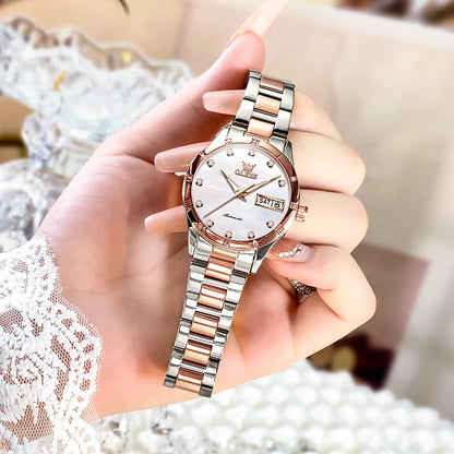 OLEVS 7030W Elegant Fashion Watch - Automatic Mechanical, Waterproof, Luminous Date Week