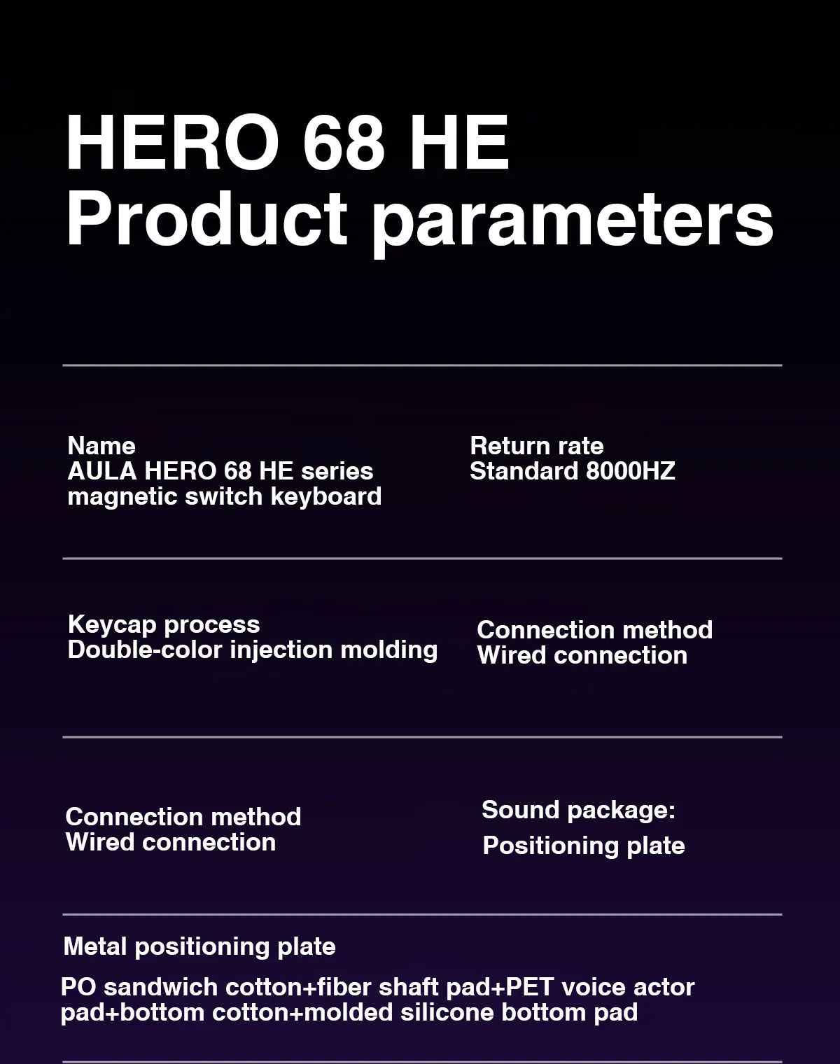 AULA HERO 68HE Magnetic Switch Keyboard - Rapid Trigger, 8K, Hot-Swap, RGB