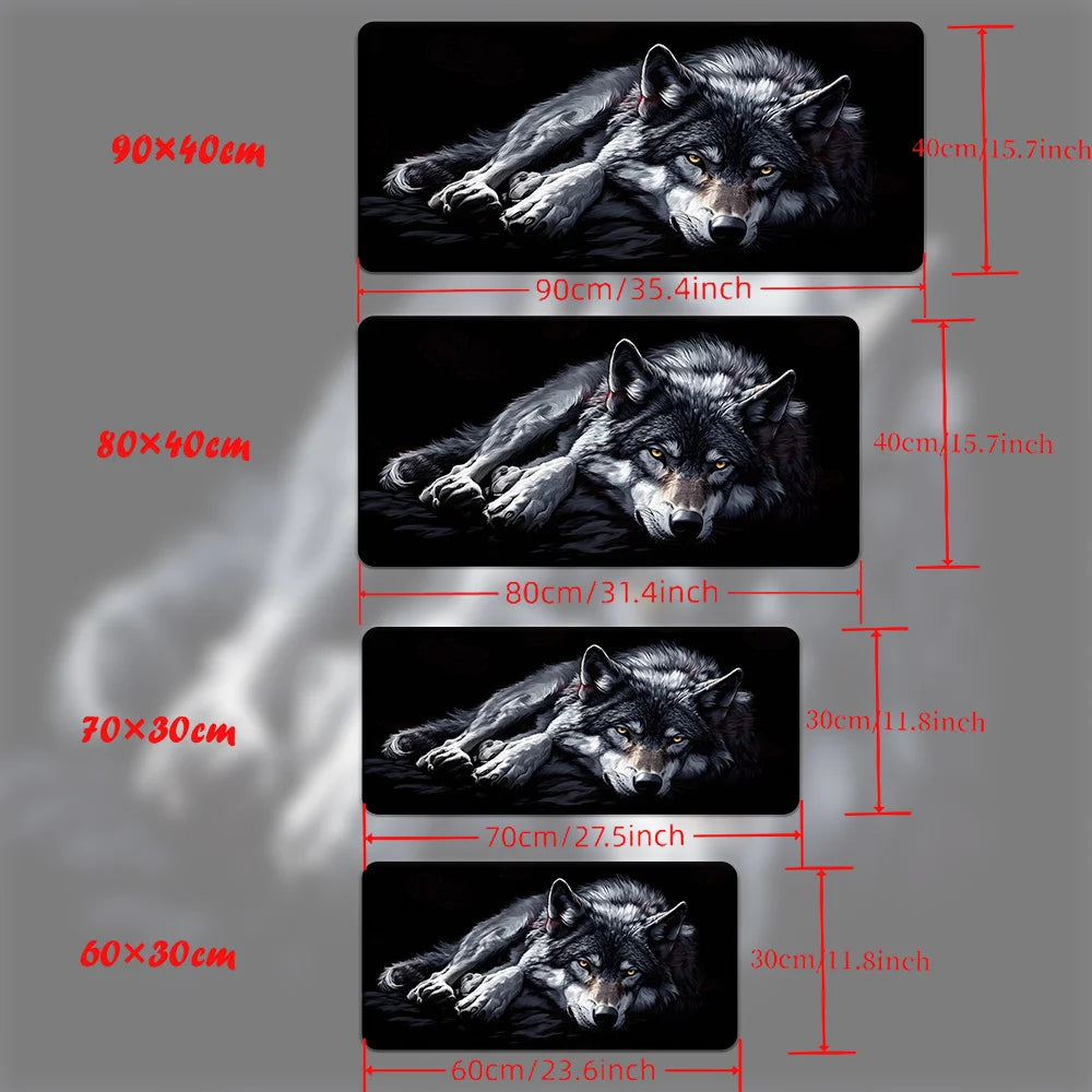 Large Wolf Mouse Pad - XXL Gaming Desk Mat 300x700x2mm