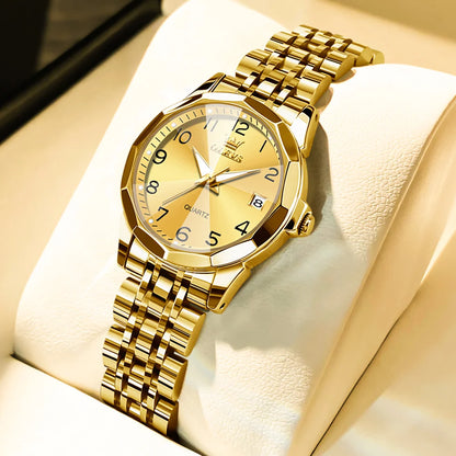 OLEVS 9931L Elegant Fashion Watch - Luxury, Waterproof, Stainless Steel, Luminous Date