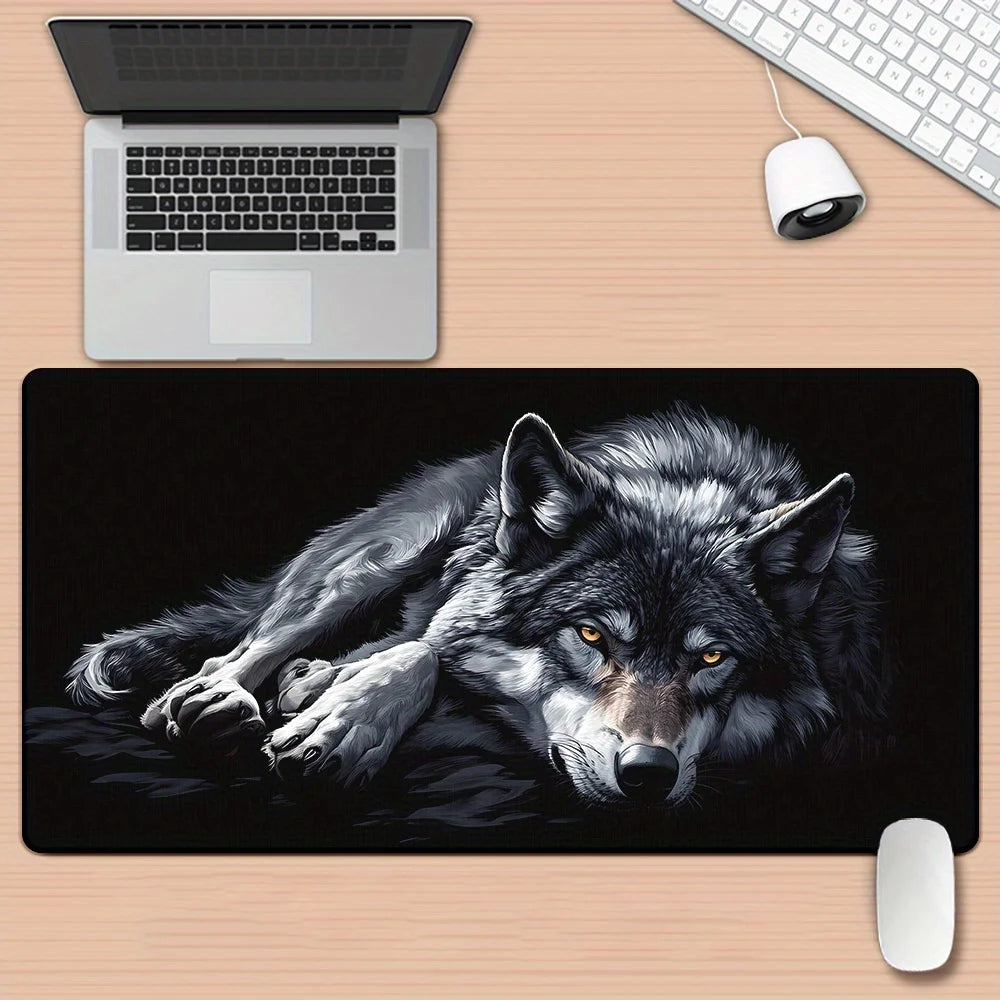 Large Wolf Mouse Pad - XXL Gaming Desk Mat 300x700x2mm